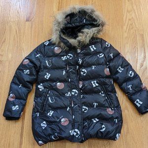 Future Star Girl M 8 9 Black Pattern Down Coat Jacket